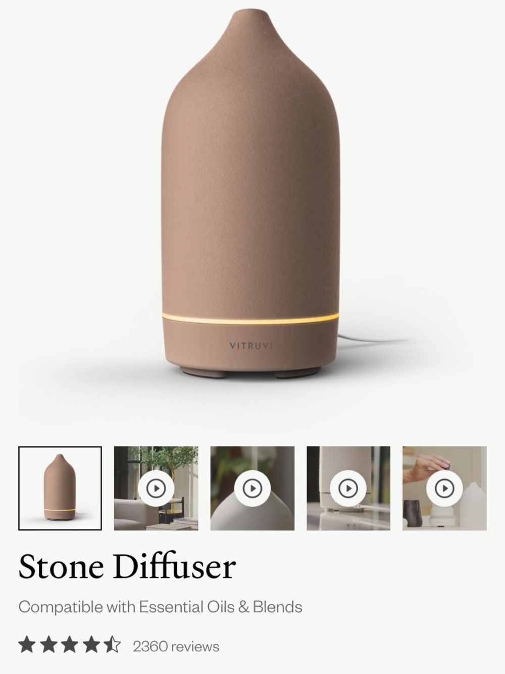 Vivitri Terracotta Stone Essential Oil Diffuser